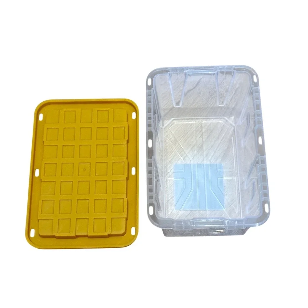 Lowe's Project Source Teeny Tote Yellow Lid Clear Mini Storage Bin Made in USA